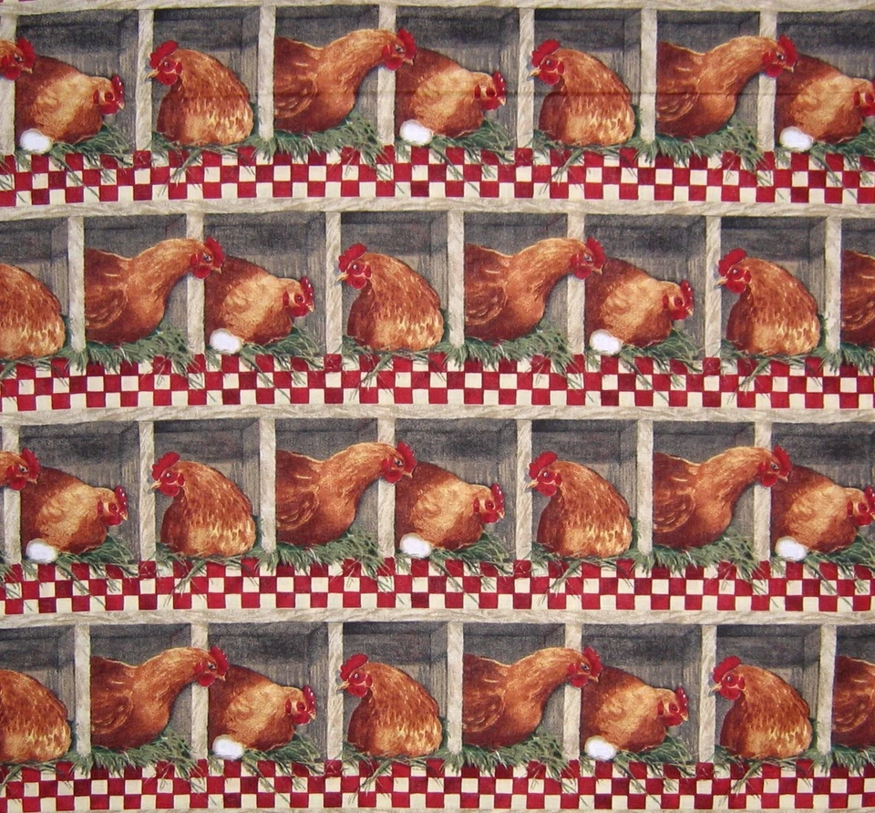 Country Rustic Fabric - Sunny Side Farm Rooster Stripe - Springs YARD - Image 1 of 1