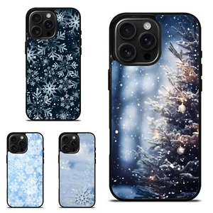 Coque Téléphone Noël Chute Neige Flocons de Neige pour Apple iPhone 12 13 14 15 16 - Photo 1 sur 25