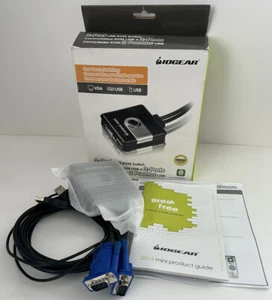 IOGEAR 2-Port Compact USB VGA KVM with Built-in Cables GCS42UW6 - Picture 1 of 5