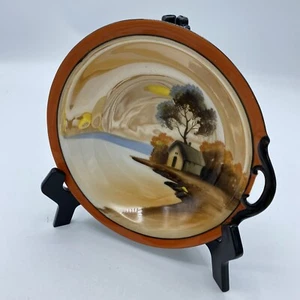 Vintage 1918 Noritake Lusterware Lake and House Bonbon Olive Dish with Handle - Picture 1 of 7