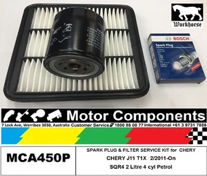 SPARK PLUGS & FILTER KIT for CHERY J11 T1X SQR4 2L Petrol 2/2011 > 2014 - Picture 1 of 3