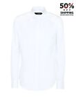 Rrp?488 Tom Rebl Button-Up Shirt It48 Us38 M White Fleck Effect Long Sleeves