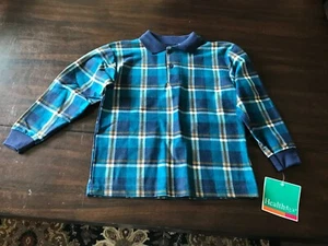 Girl's Size 6 Healthtex Blue Plaid Long Sleeved Polo - Picture 1 of 3