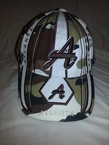 GORRA ATLANTA BRAVES SOMBRERO ADULTO MLB BÉISBOL CIUDAD CAZADOR CAMUFLAJE - Imagen 1 de 3