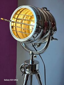 Nautical Search Light Floor Lamp Handmade Aluminum Adjustable Home Decor Light