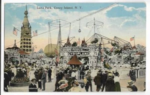 GYROPLANE THRILL RIDE, THE WHIP, GIANT SWING, TOWER & MORE ~ CONEY ISLAND, NY - Imagen 1 de 2