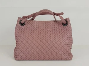 Bottega Veneta Pink Nappa Leather Medium Bella Intrecciato Tote Bag - Picture 1 of 9
