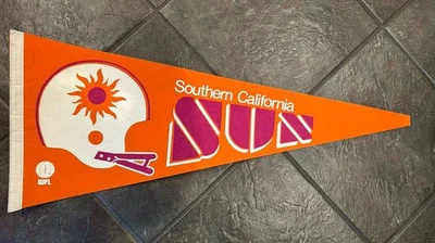 WFL Southern California Sun Vintage Defunct 1975 Team Logo Football Pennant  - Image 1 of 3