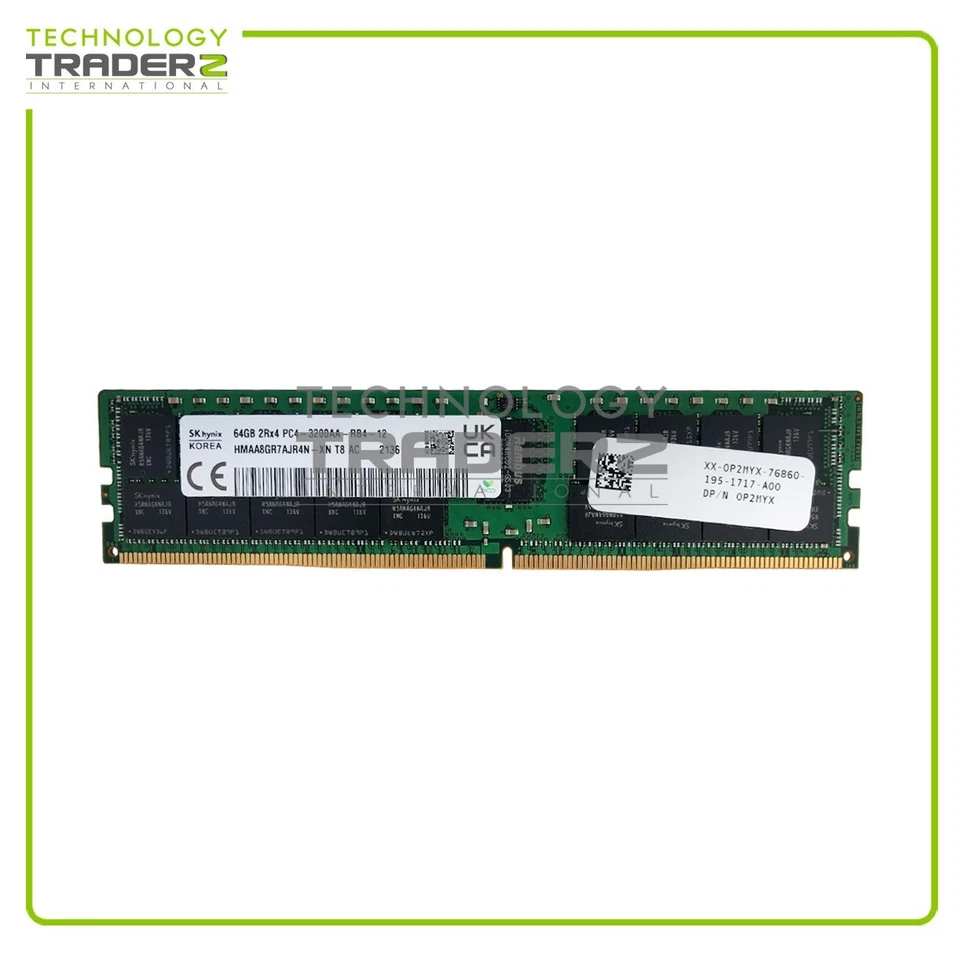 P2MYX Dell 64GB PC4-25600 DDR4-3200MHz ECC Reg Dual Rank Memory HMAA8GR7AJR4N-XN - Bild 1 von 1