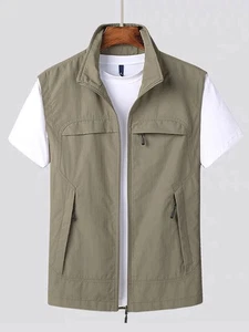 UK Men Multi Pocket Vest Zipper Gilet Jacket Hiking Hunting Fishing WaistcoatTop - Picture 1 of 23