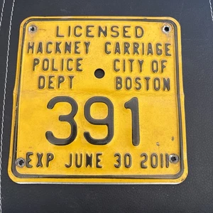 Hackney Carriage License Plate City Of Boston License Plate - Picture 1 of 4