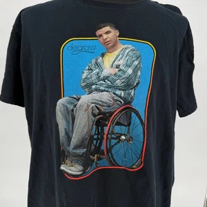Degrassi Drake Jimmy T-Shirt 2XL Black Y2K Graphic Tee Wheelchair Actor Rapper - Picture 1 of 5