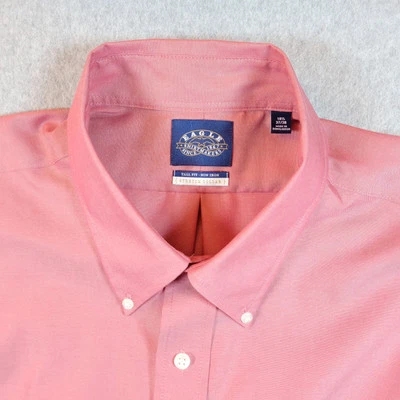 Eagle Shirtmakers Dress Shirt Mens Size 18½ (37/38) Tall Fit Pink Stretch Collar - Image 1 of 4