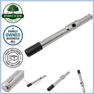 Flute Mouthpiece Silver Metal Replacement 22.6cm Length 2cm Diameter Accessory - Picture 1 of 8