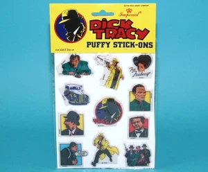 DICK TRACY PUFFY STICK-ONS STICKER SET MOC MOSC SEALED PACK 1990 IMPERIAL - Bild 1 von 4
