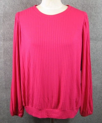 1. Top State para mujer rosa tejido manga larga talla 1X nuevo con etiquetas Foto 1 de 4