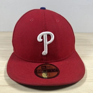 Philadelphia Phillies New Era 5950 59Fifty On Field Cap Hat 7 1/4 Red Blue - Picture 1 of 7