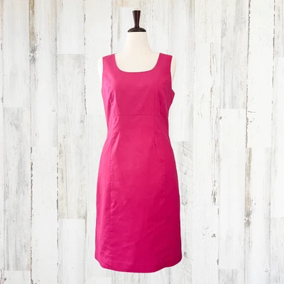 Lo último Vestido Rosa Lino/Algodón Sin Mangas 12 Ropa de Trabajo Boda Invitado Resort Crucero Foto 1 de 4