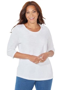 Catherines Women's Plus Size Active Slub Scoopneck Tee - Picture 1 of 9