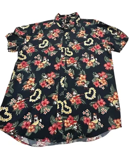Mickey Minnie Mouse Hawaiian Shirt Mens XL Multicolor Floral Short Sleeve Disney - Picture 1 of 8