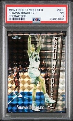 1997 Finest Embossed Shawn Bradley Refractor #300 PSA 7 130/263 - Image 1 of 2