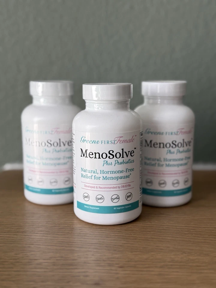 NEW Greens First Female MenoSolve Plus Probiotics Menopause Supplement Lot of 3  - Image 1 of 4