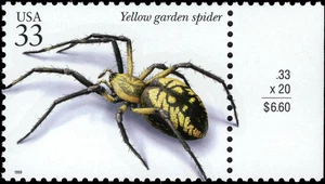 US Scott # 3351d, Yellow Garden Spider, Insects and Spiders, 1999 33¢ Stamp, MNH - Picture 1 of 1