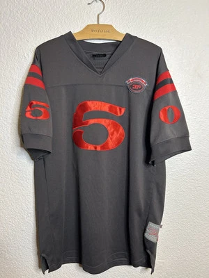 VTG FUBU Official Collection Grey Red Y2K Rap Hip Hop Football Jersey Men Large  - Image 1 of 4
