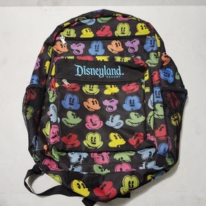 Disneyland Resort Mickey Mouse Multi-Color Colorful Black Backpack Pockets - Picture 1 of 17