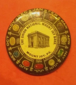 (Pgasteelers1) Advertising Mirror Mount Joy, PA. Union National Bank 1.5" π - Picture 1 of 3