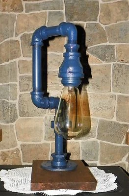 Handcrafted Industrial  Steampunk style desk Lamp with Nostalgic edison bulb - Image 1 of 2