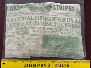 Vintage WW2 Stars and Stripes Japanese Silk Scarf Sept 1945 Tokyo - Picture 1 of 8