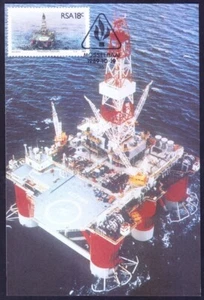 South Africa 1989 Maxi Card, Gas Drilling Rig, Mossel Bay, Energy Sources - Imagen 1 de 1
