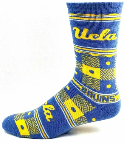 UCLA Bruins Light Blue & Gold Plaid Quilt Deuce Crew Sock Cover