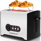Edelstahl Toaster 2 Scheiben,900W, 2er Toaster-Doppelschlitz fr 2 Scheiben, ...