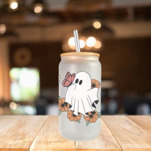 16 Oz Spooky Butterfly Smoothie Drinking Glass Cup - Picture 1 of 2