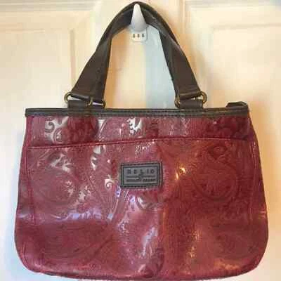 Vintage Y2K Relic Quality Brand Faux Leather Handbag Paisley Floral Burgundy Red - Image 1 of 4
