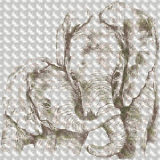 Counted Cross Stitch Chart Only Elephant Mum and Baby - Image 1 of 1