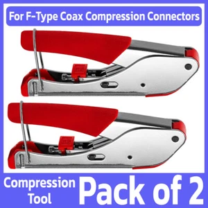 2 Pack Compression Tool for F-Type Coaxial Connector RG6 RG59 Coax Cable w/ Lock - Picture 1 of 4