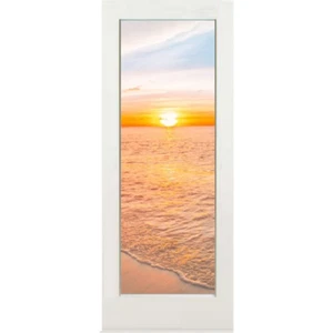 LuxDoors One-Lite Design [36" x 80"] French Patio Primed White Front Entry Door - Picture 1 of 1