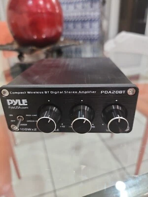 Pyle PDA20BT 100W 2 Channel Compact Hi-Fi Bluetooth Desktop Amplifier Receiver - Image 1 of 4