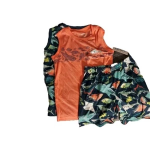 Carters 3-teiliges Set orange und blau mit Hai Design Tank/Short Größe 8 - Bild 1 von 1