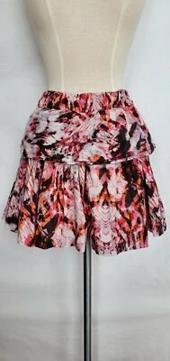 Iro Pink Flower Print Cotton Elastic Waist Skort Shorts Size S - Image 1 of 4