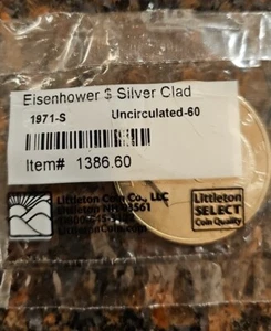 1971-S Eisenhower Dollar 40% Silver Clad Uncirculated Sealed - Picture 1 of 3