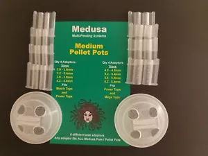 Medusa Pole Pots Medium Size Pellet Cups includes 8 Different Size Adaptors. - Picture 1 of 15