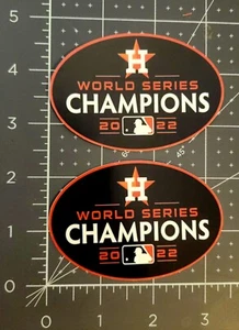 ** 2 - PACK ** Houston Astros World Series Champions 2022 Vinyl Sticker Oval - Picture 1 of 1