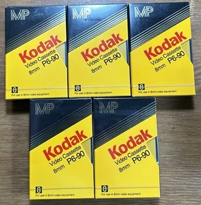 Vintage Kodak P6 90 8mm Video Cassette Tape New Sealed Pack of 5 Box Lot - Picture 1 of 7