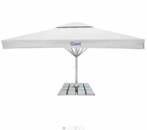 Sonnenschirm 6m, Gastroschirm, 6x6m Großschirm, inkl. Ständer/Platten - BEIGE - - Bild 1 von 9