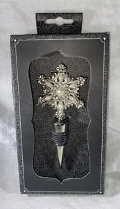 Elegante tapón de botella de copo de nieve Crystalline Collection en caja - Imagen 1 de 4
