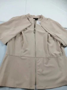 Ashley Stewart Blazer Jacket Women Plus Size 20 Office Classic Beige - Picture 1 of 14